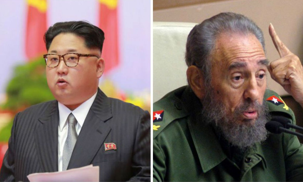 Kim Jong-un (i) Fidel Castro (d). //t13.cl