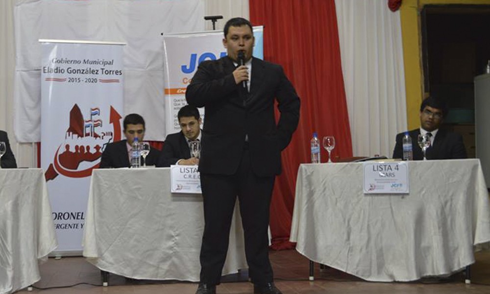 Carlos Ivan Ortiz, nuevo presidente de la ‪FUO‬. Foto://Facbook-JCI Coronel Oviedo