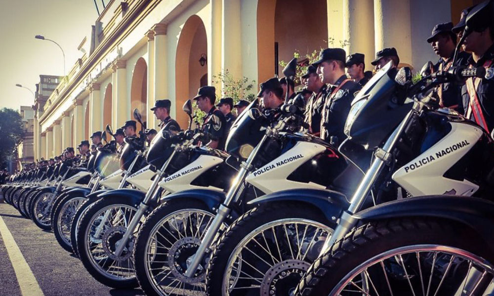 Imágenes Primer lote de motocicletas presentadas por la Policía. Foto://Abc.com.py