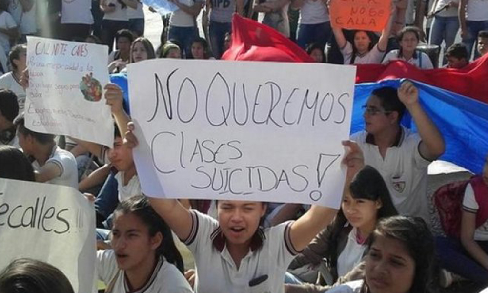 Estudiantes cerrarán calles este viernes pidiendo aumento de inversión en educación. Foto://Ultimahora.com.py.