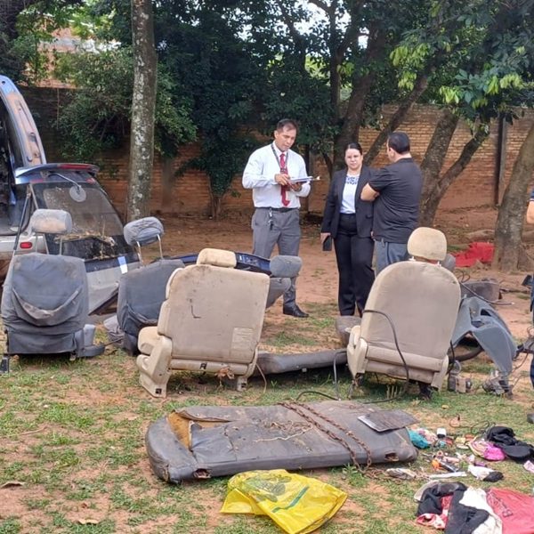 Recuperan carneado un vehículo robado y chapas de otros autos tras allanamiento en barrio Azucena